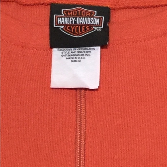 Harley Davidson 3/4 Zip Cotton Shirt - Picture 2 of 4